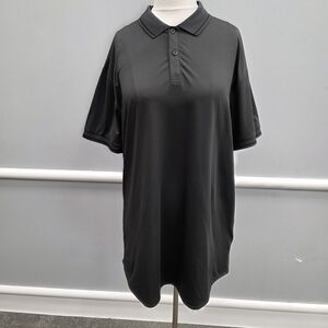 BYLT Basics Ringer Performance Black Polo Shirt